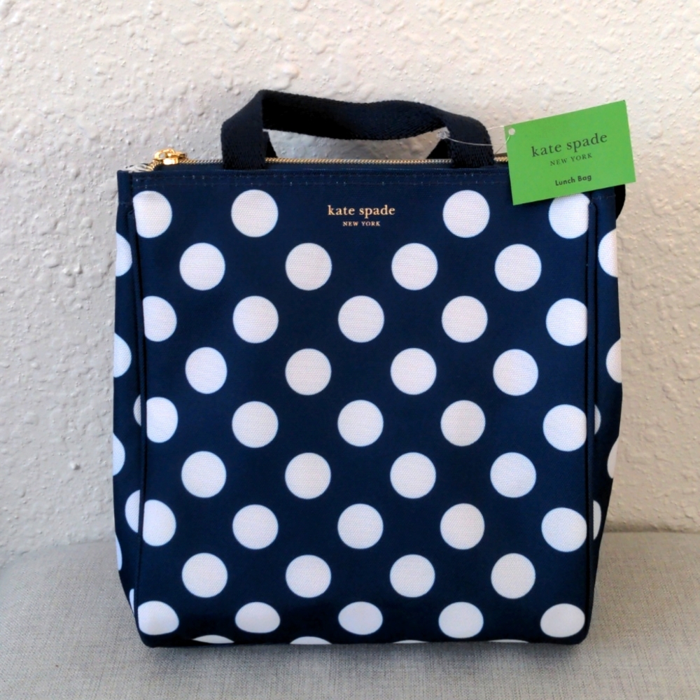 NWT Kate Spade Navy Jumbo Dot Insulated Lunch Bag